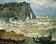 Claude Monet Stormy Sea in etretat oil painting